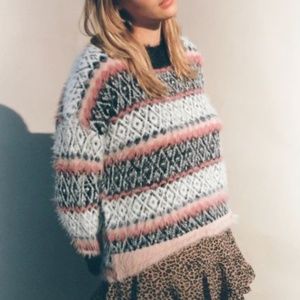 Urban Outfitters Garnet Fair Isle boxy sweater NWT
